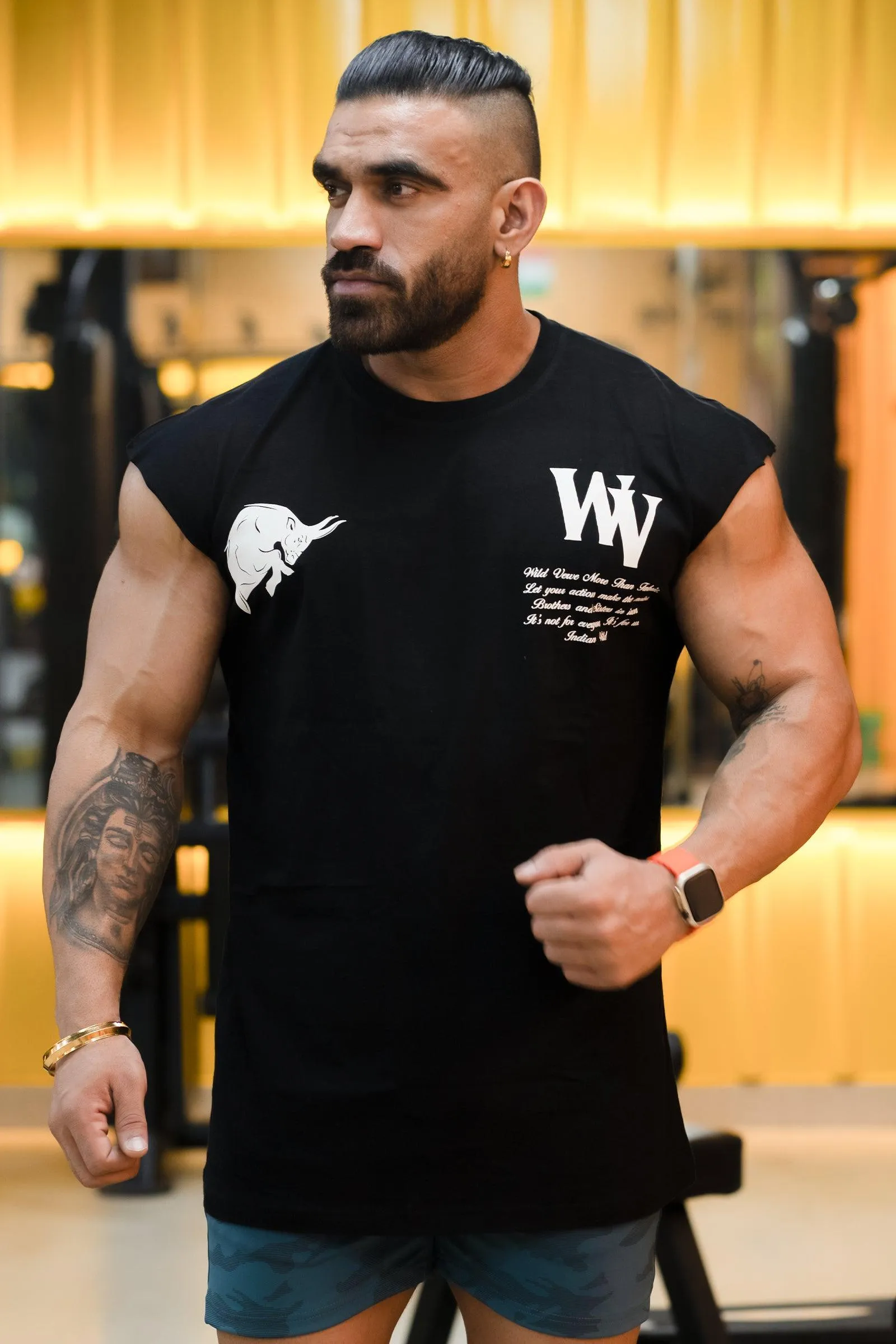 WV STAND UP "PREMIUM VINTAGE" MUSCLE TEE (BLACK)