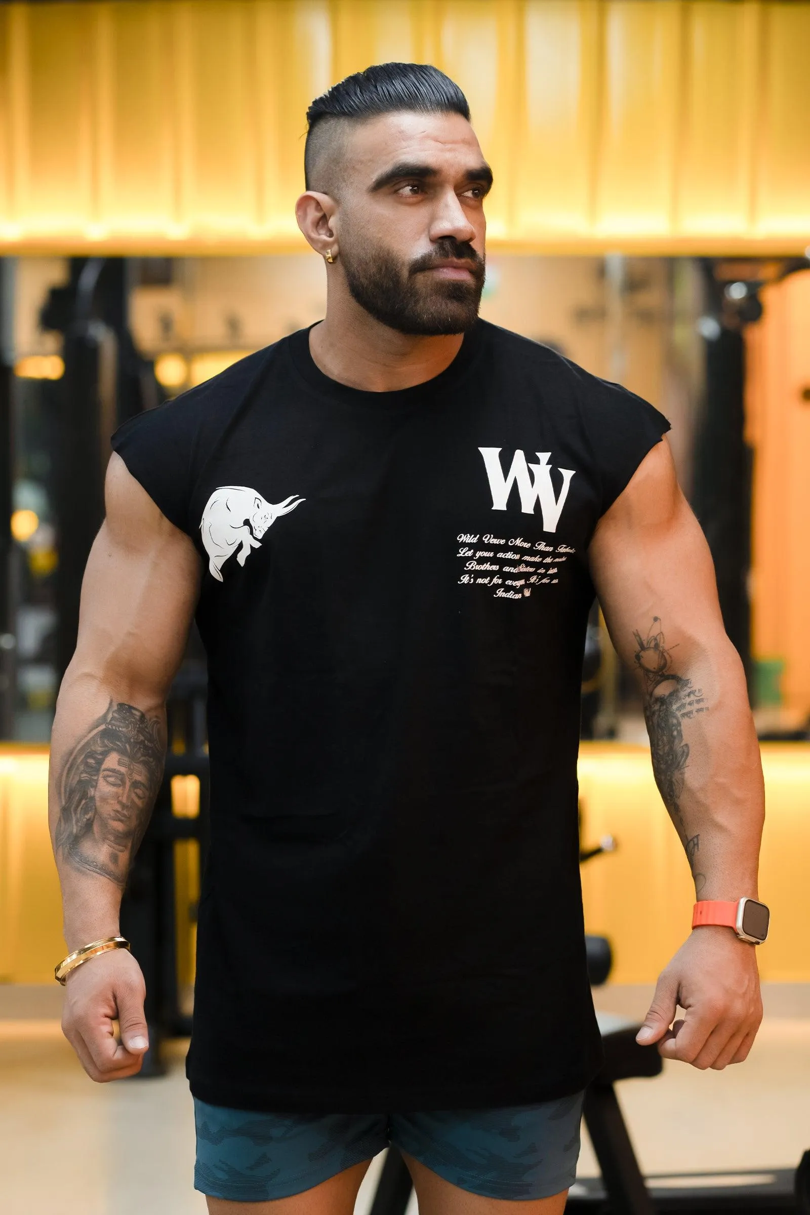 WV STAND UP "PREMIUM VINTAGE" MUSCLE TEE (BLACK)